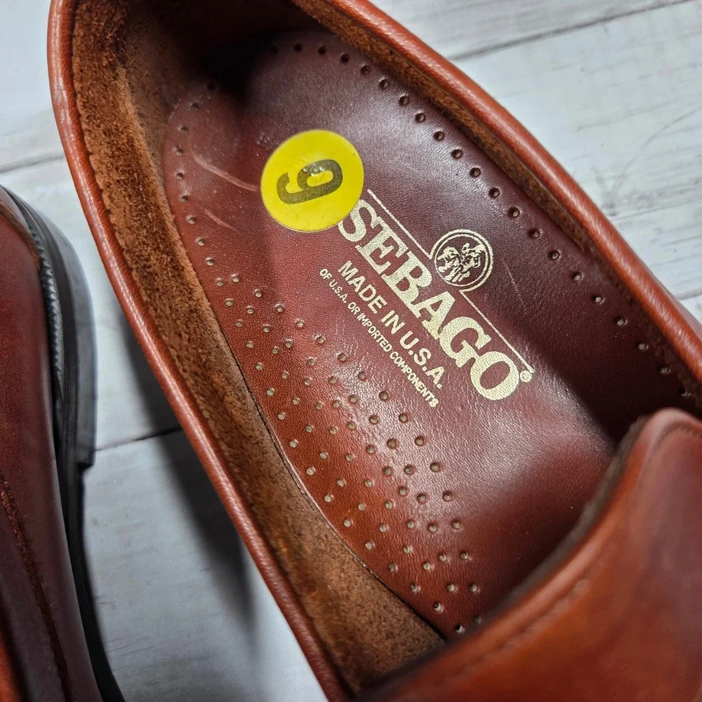Sebago Classic Penny Loafer Beefroll Leather Mens‎ 9 Brown Made in USA Slip On